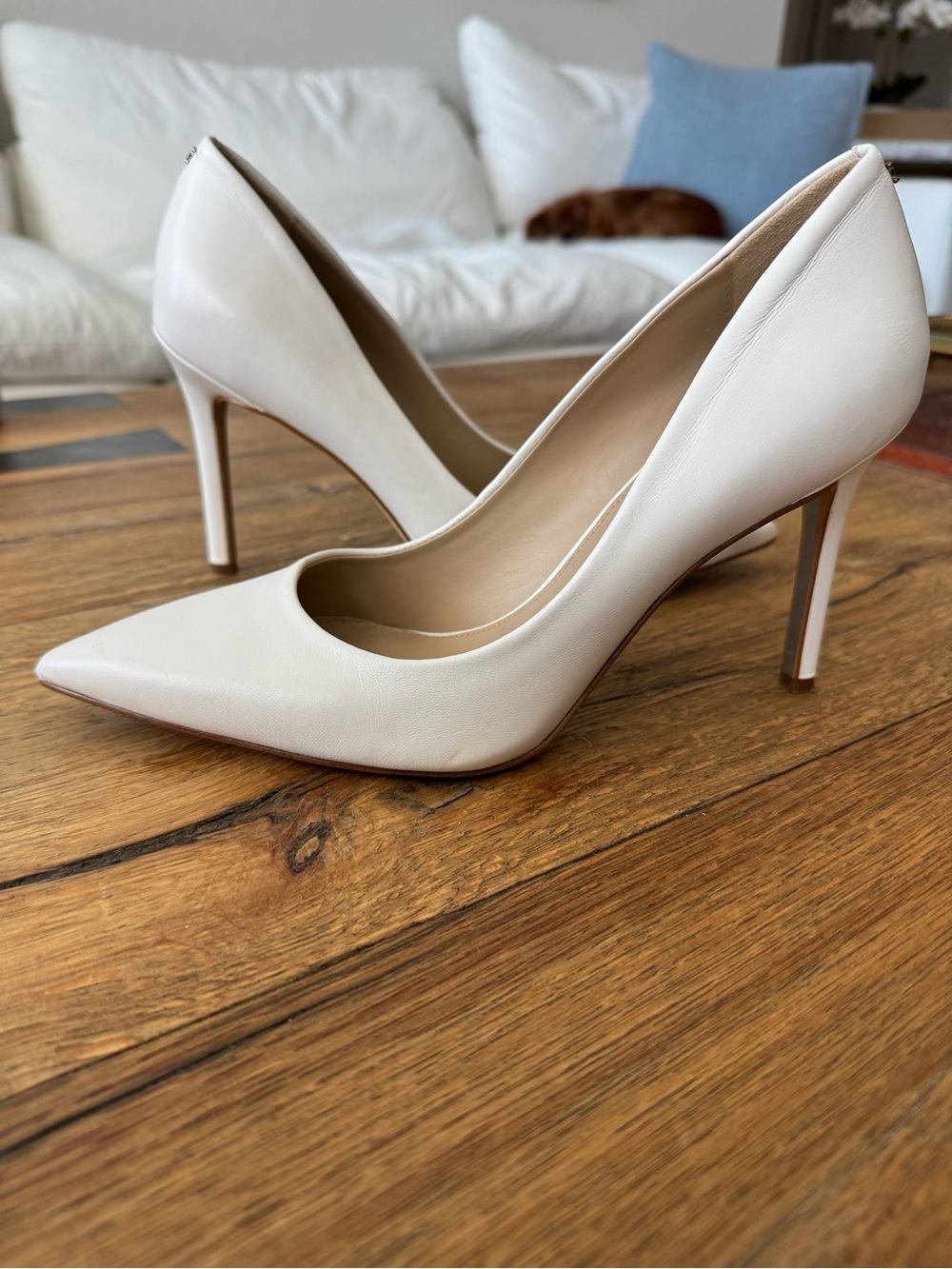 Sam Edelman Ivory Pointed-Toe Stiletto Pumps